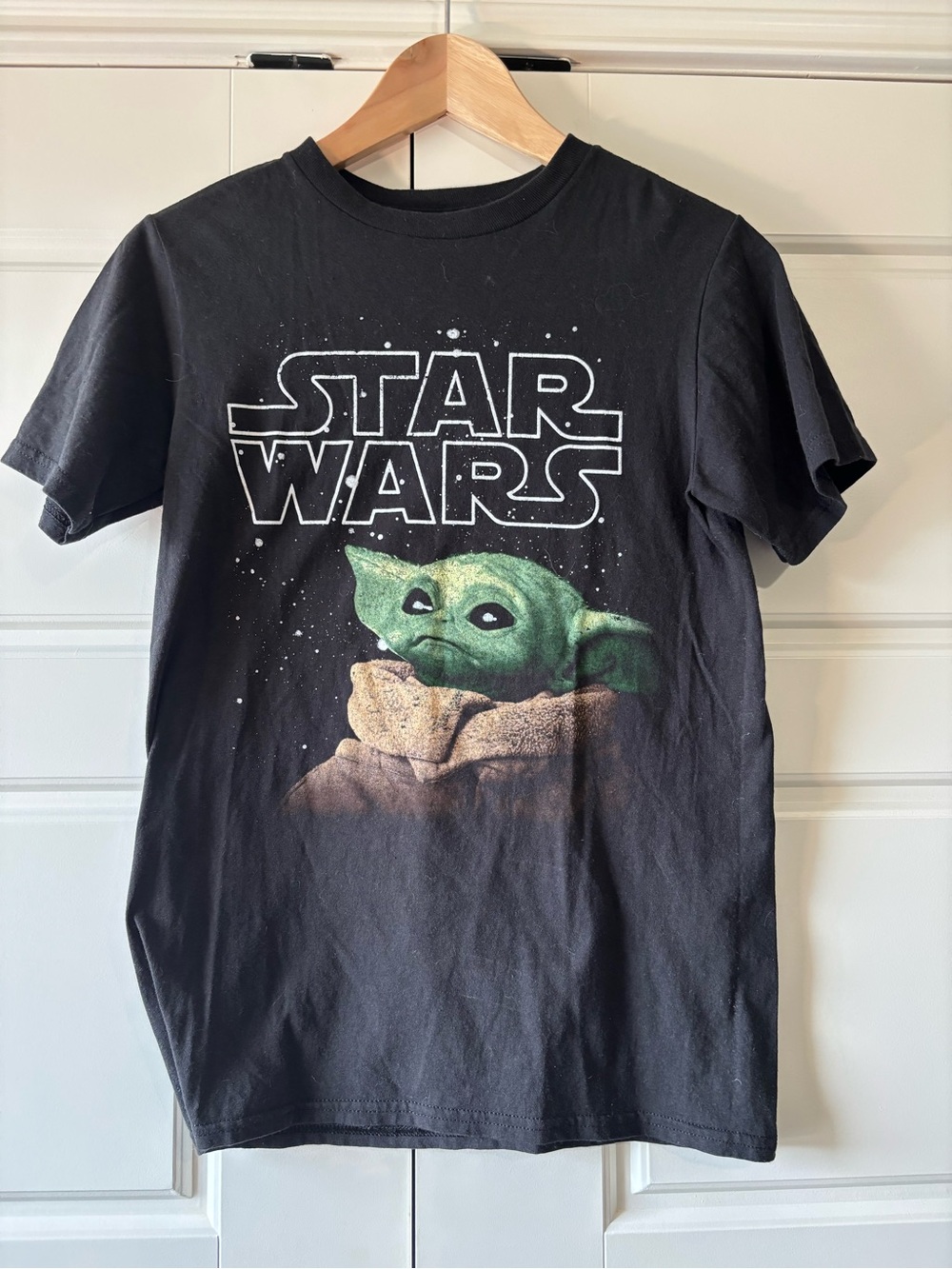 Star Wars Black Tee with Green Grogu Graphic